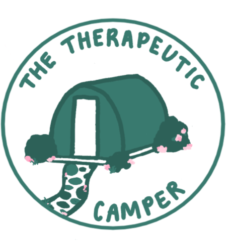 The Therapeutic Camper Logo showing a green pod.